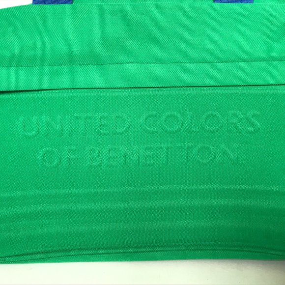 Vintage United Colors of Benetton Blue Green Red Duffel Travel Bag Weekender - Picture 7 of 16